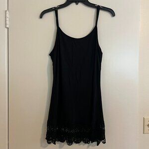 Black Tank Top with Lace Trim